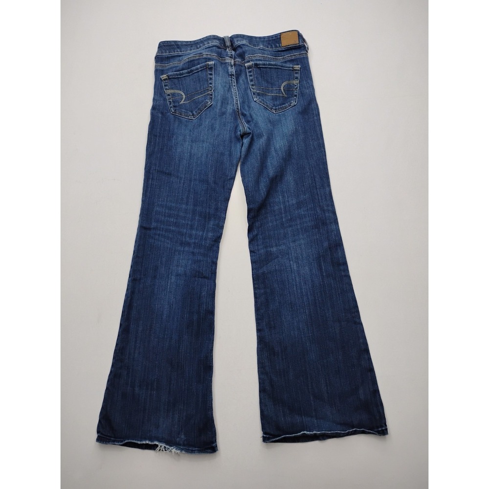 American Eagle AE Hipster Low Rise Boot Vintage Y2K Blue Pants Wide Leg Size 10 - Picture 2 of 16